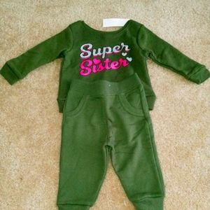 Garanimals - Olive Green & Pink Set - Size 12M